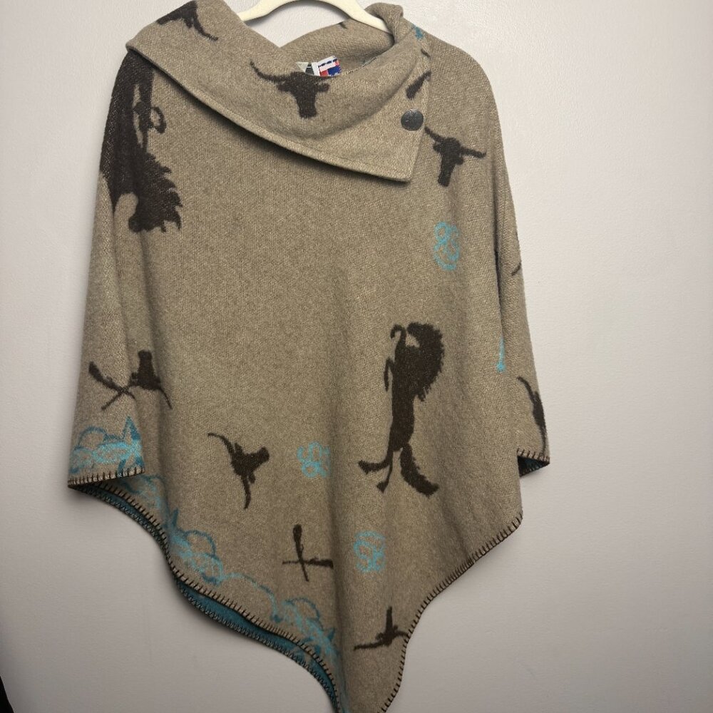 NWT RHONDA STARK WOOL PONCHO | OS - Picture 2 of 7